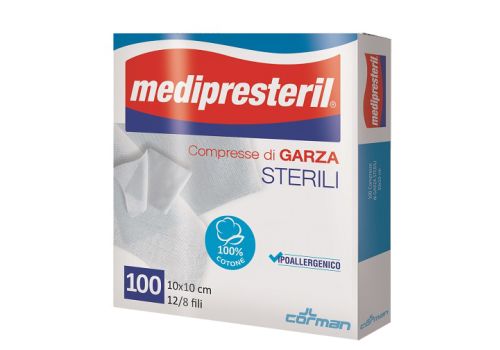 Medipresteril compresse di garza sterili 10x10cm 100 pezzi