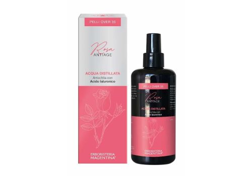 Rosa Antiage acqua distillata arrichhita con acido ialuronico per il viso 200ml