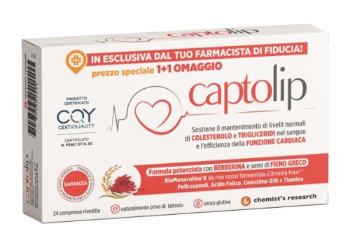 Captolip integratore per il colesterolo e il benessere cardiovascolare 24 compresse
