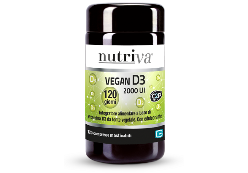 Nutriva Vegan D3 integratore per le ossa e il sistema immunitario 120 compresse
