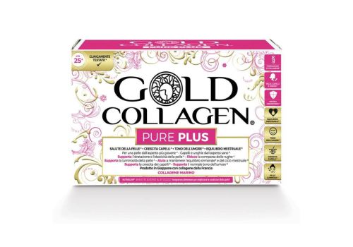 Gold Collagen Pure Plus benessere di pelle unghie e capelli 10 flaconcini 50ml