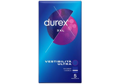 Durex Settebello 3XL vestibilità ultra per comfort e sicurezza 5 preservativi