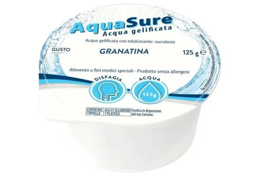 AquaSure acqua gelificata granatina per disfagia 24 pezzi x 125 grammi
