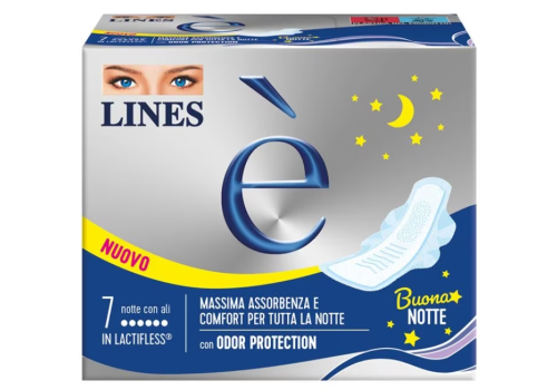 Lines è assorbenti notte downcount con ali 7 pezzi