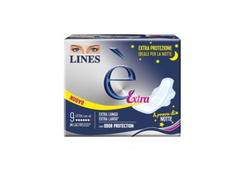 Lines è Extra assorbenti notte con ali 9 pezzi