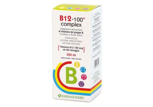 B12-100 Complex integratore per stanchezza sistema immunitario e nervoso soluzione orale 300ml