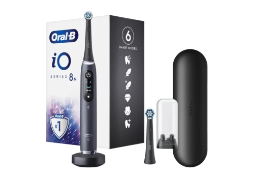 Oral-B iO 8 Black spazzolino elettrico ricaricabile colore nero + 2 ricariche
