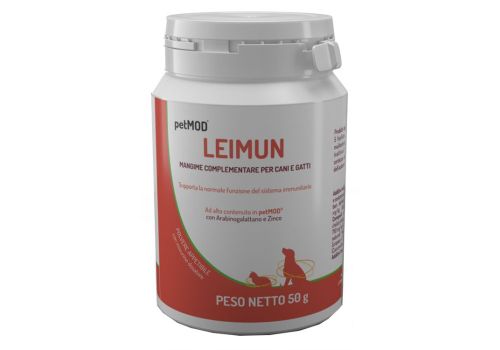 Petmod Leimun mangime complementare per la funzione del sistema immunitario di cani e gatti polvere appetibile 50 grammi