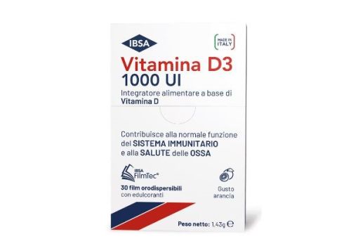Vitamina D3 1000 u.i. integratore per le ossa e il sistema immunitario 30 film orodispersibili