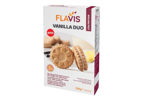Flavis Vanilla Duo frollini aproteici con crema alla vaniglia 220 grammi