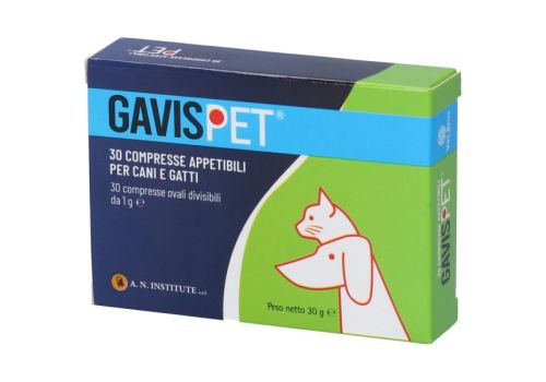 Gavispet mangime complementare per il benessere gastro-intestinale di cani e gatti 30 compresse appetibili