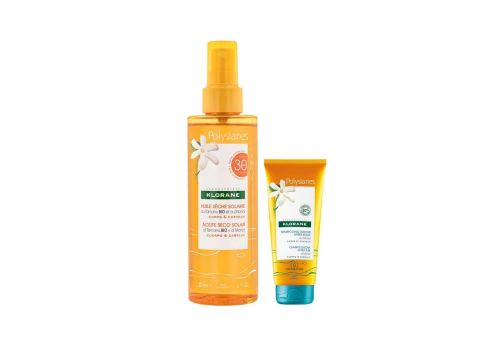 Klorane polysianes olio secco spf30 protezione corpo e capelli 200ml + shampoo doccia doposole 75ml