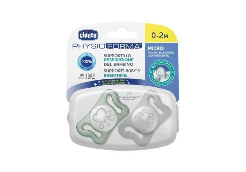 Chicco succhietto in silicone micro luminoso 0-2m 2 pezzi