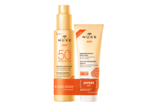Nuxe Sun spf 50 latte spray corpo 150ml + shampoo doccia doposole 100ml 