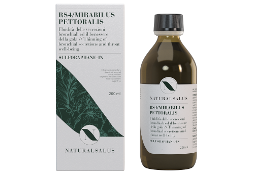 Mirabilus Pettoralis Rs4 integratore per la fluidità delle secrezioni bronchiali e il benessere di naso e gola soluzione orale 200ml