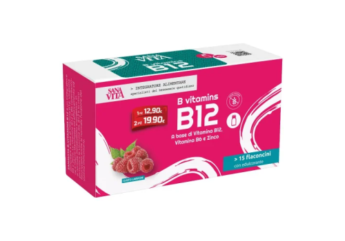 Sanavita B Vitamins B12 integratore per l'energia e per il sistema nervoso 15 flaconcini