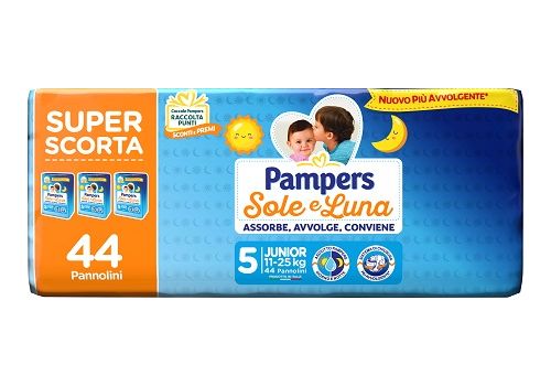 Pampers Sole e Luna pannolini 11-25kg taglia 5 junior 44 pezzi