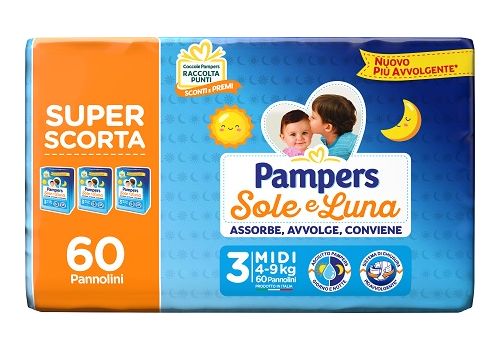 Pampers Sole e Luna pannolini 4-9kg taglia 3 midi 60 pezzi