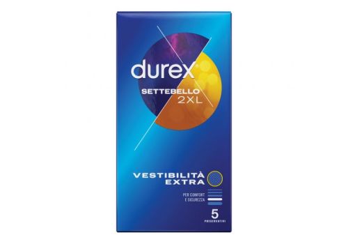 Durex Settebello 2XL vestibilità extra per comfort e sicurezza 5 preservativi