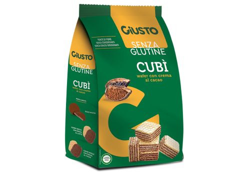 Giusto senza glutine Cubì wafer al cacao 250 grammi