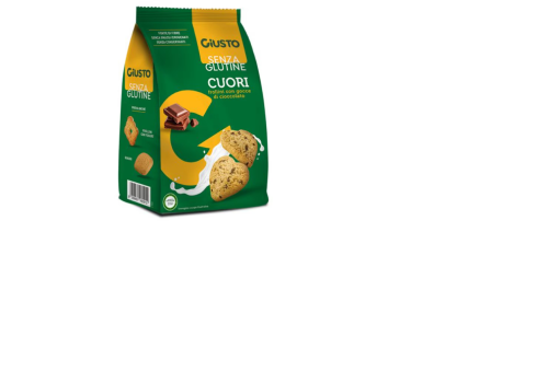 Giusto senza glutine cuori frollini con gocce di cioccolato 200 grammi