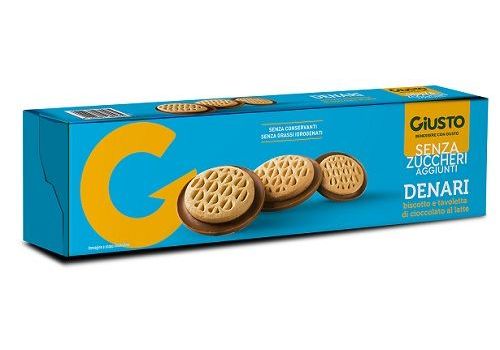 Giusto Senza Zucchero Denari Bbiscotti cioccolato al latte 120 grammi