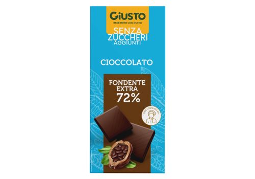 Giusto cioccolato fondente extra 72% senza zuccheri aggiunti tavoletta 85 grammi