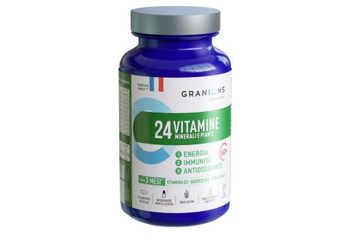 Granions 24 vitamine minerali e piante integratore antiossidante per energia e immunità 90 compresse