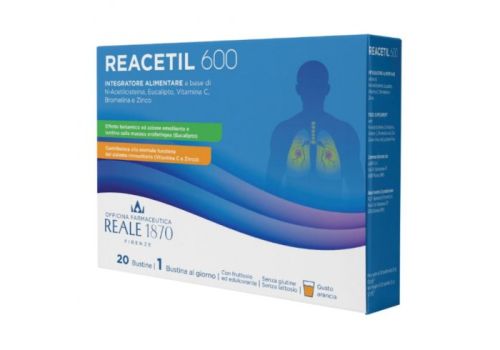 Reacetil 600 integratore per l'apparato respiratorio 20 bustine