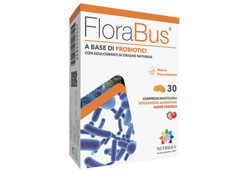FloraBus integratore integratore per l'equilibrio della flora batterica intestinale 30 tavolette