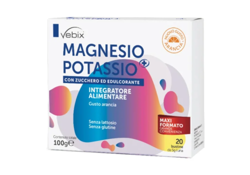 Vebix MG K+ zuccherato edulcorato integratore di Sali minerali 20 bustine