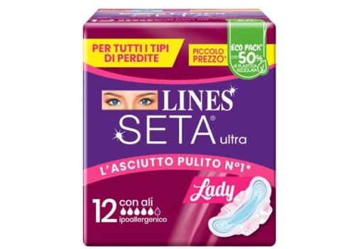 Lines Seta Ultra Lady assorbenti con ali 12 pezzi