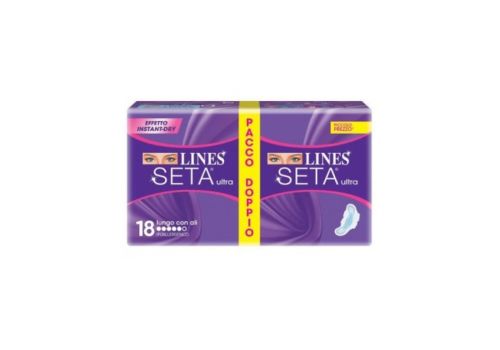 Lines Seta Ultra assorbenti lunghi con ali 18 pezzi