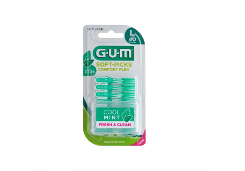 Gum soft picks comfort flex scovolini interdentali cool mint large 40 pezzi