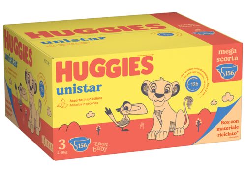 Huggies Unistar pannolini 4-9kg taglia 3 mega scorta 156 pezzi