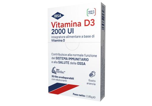 Vitamina D3 2000 UI integratore per ossa e sistema immunitario 30 film orodispensibili