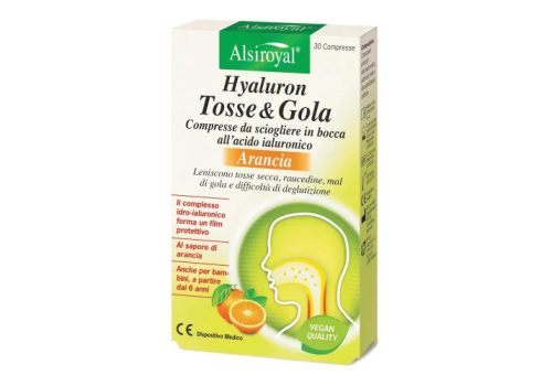 Hyaluron tosse e gola gusto arancia 30 compresse