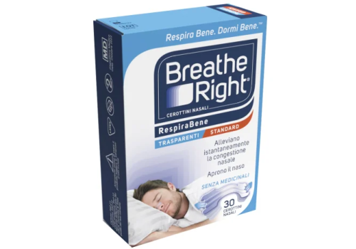 Breathe Right Respira Bene cerotti nasali trasparenti 30 pezzi
