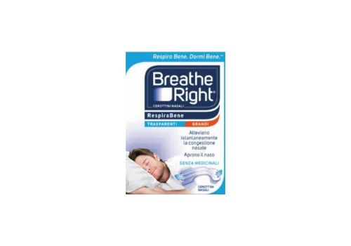 Breathe Right Respira Bene cerotti nasali trasparenti grandi 30 pezzi