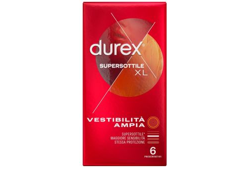 Durex Supersottile XL preservativi vestibilità ampia 6 pezzi