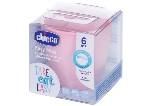 Chicco Easy Mug bicchiere in silicone rosa 6m+ 1 pezzo