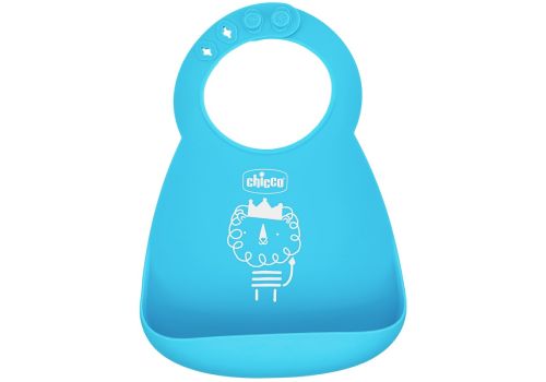 Chicco bavaglia in silicone azzurro 1 pezzo