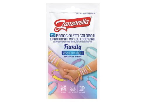 Zanzarella Family braccialetti antizanzare 25 pezzi
