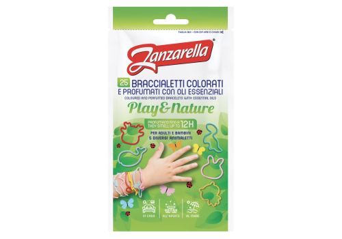 Zanzarella Play & Nature braccialetti antizanzare 25 pezzi
