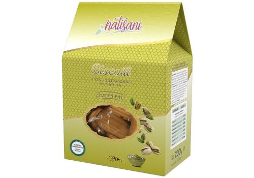 Natisani Biscotti con pistacchio di Sicilia senza glutine 200 grammi