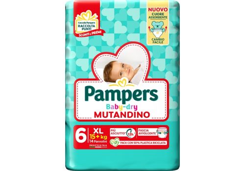 Pampers Baby Dry mutandino 15+ kg taglia 6 extra large 14 pezzi