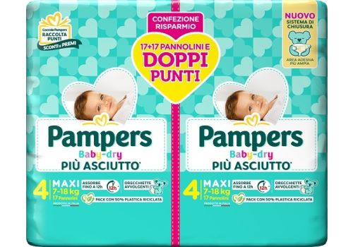 Pampers Baby Dry Duo pannolini 7-18kg taglia 4 maxi 34 pezzi
