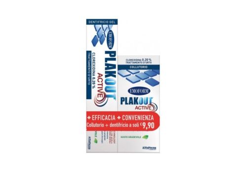 Emoform Plakout Active 0,20% collutorio 200ml + dentifricio