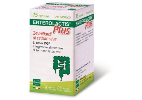 Enterolactis Plus integratore di fermenti lattici per l'equilibrio della flora batterica intestinale 15 capsule