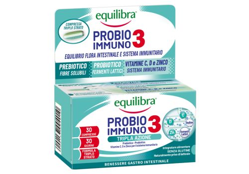 Probio 3 immuno integratore per il benessere gastro intestinale e del sistema immunitario 30 compresse 